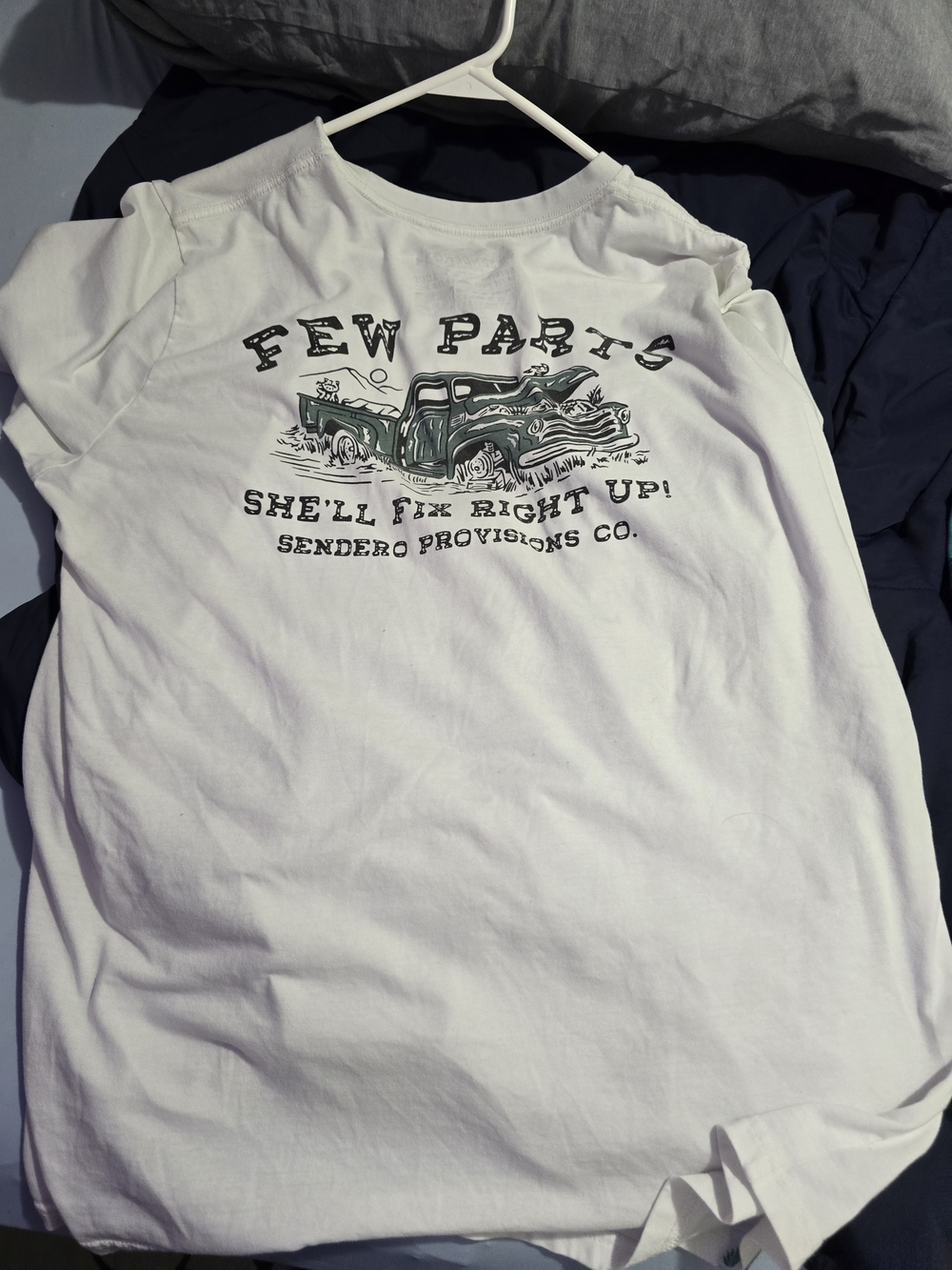 Few Parts Graphic Tee - White with Green Print Xl Sendero Provisions Co - Picture 5 of 7
